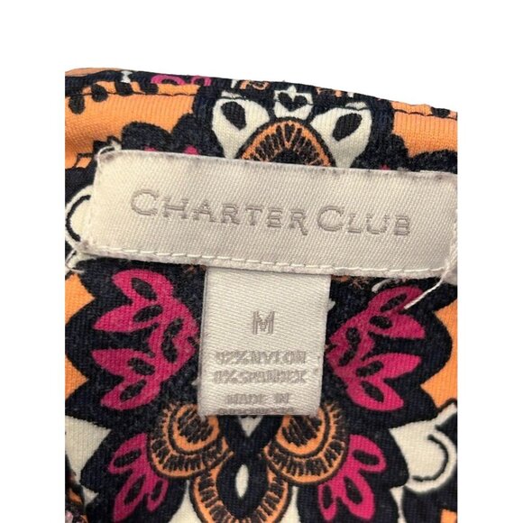 Charter Club Womens Paisley Print Top Medium Multicolor Boatneck - Picture 6 of 6